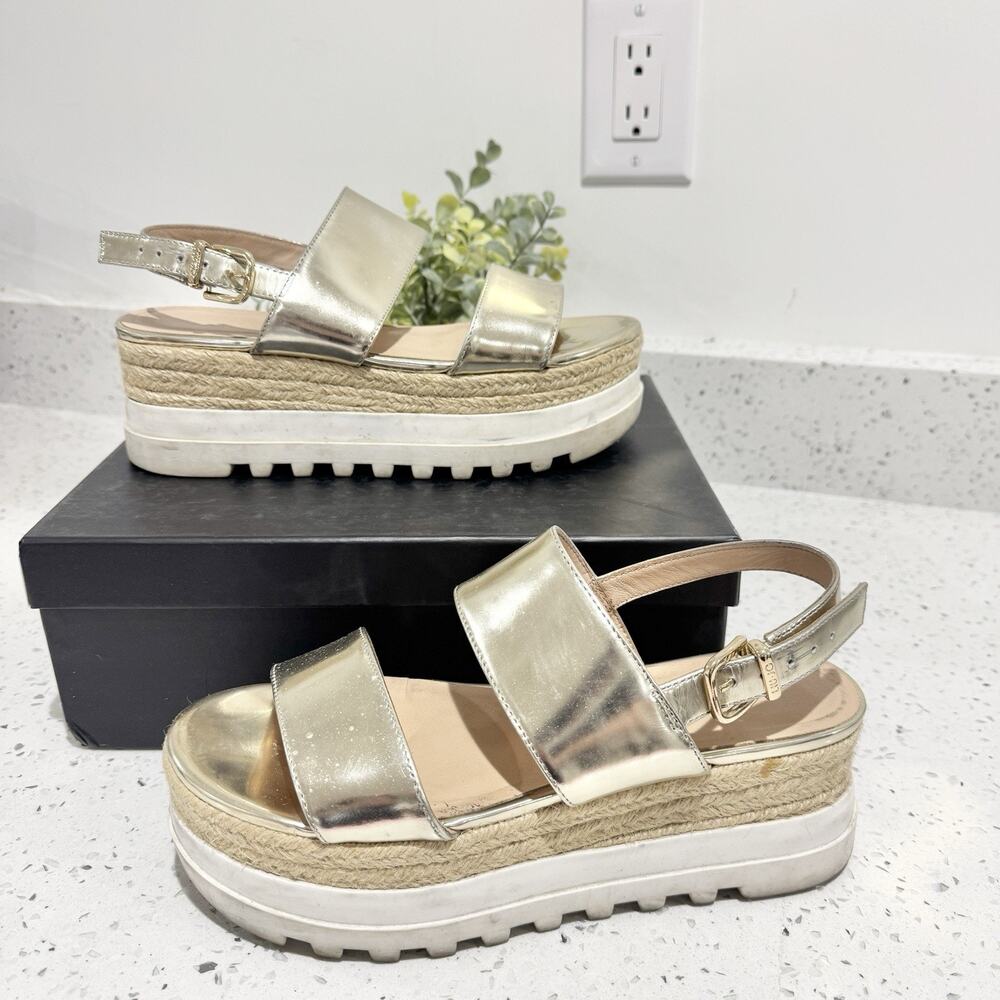 LIU•JO Sandalo Platform Nibbio Light Gold Sandals 39 beach resort vacation KD